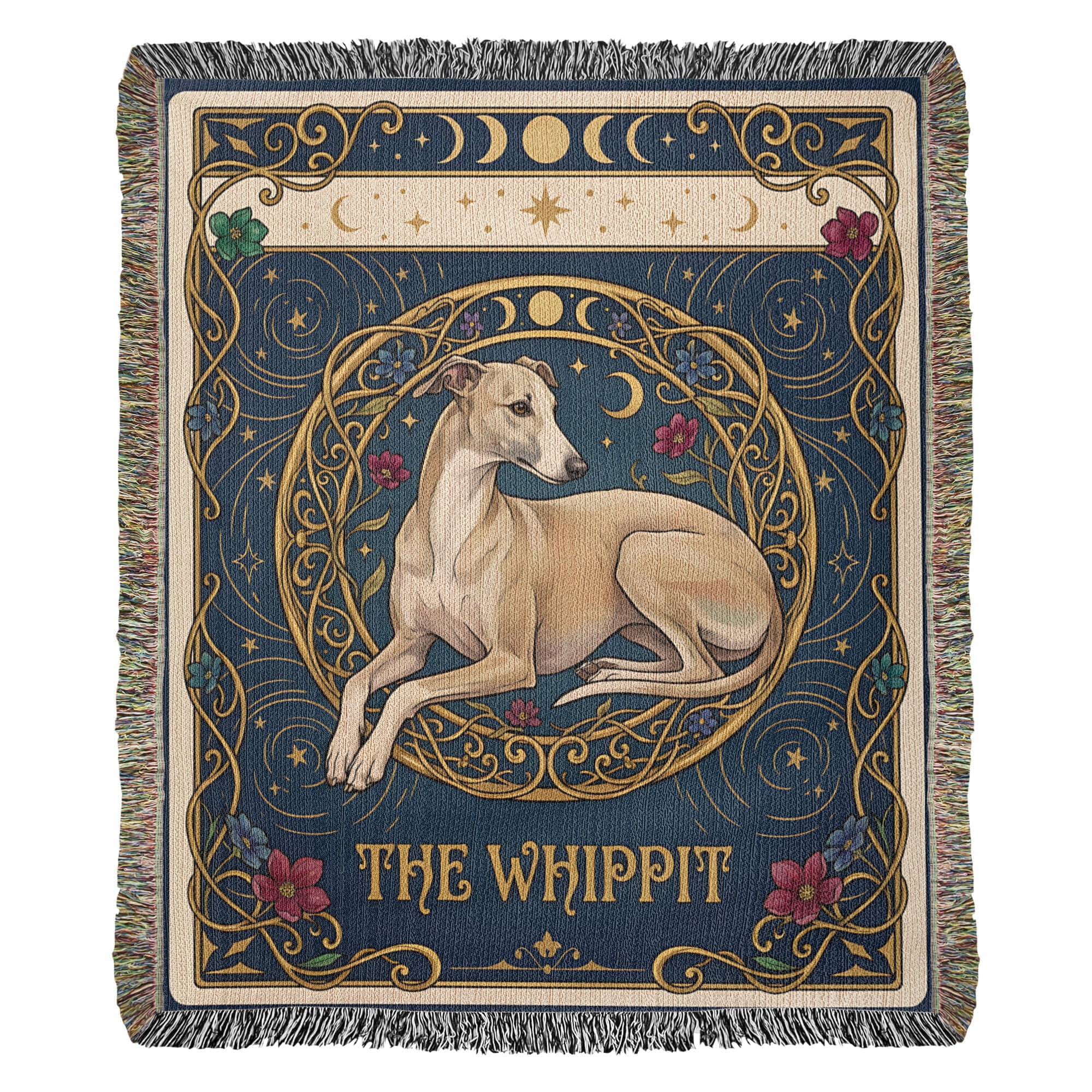 🐾 Woven Blankets Tarot Card Whippit - Grace with flowers