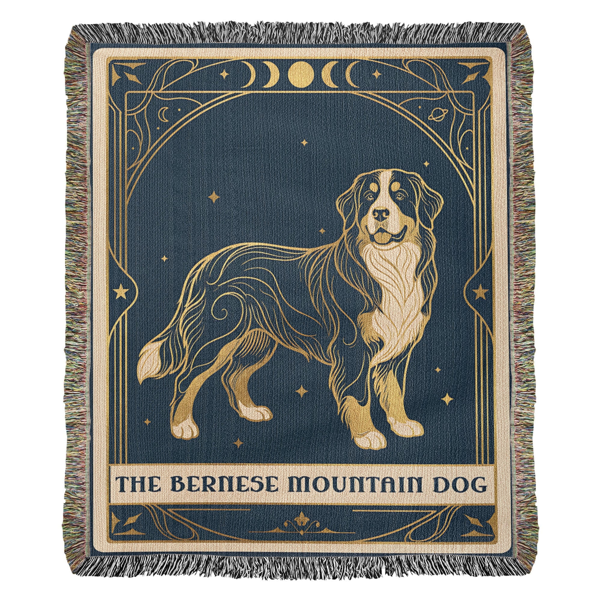 🐾 Woven Blanket Tarot Card - Bernese Mountain Dog Celestial