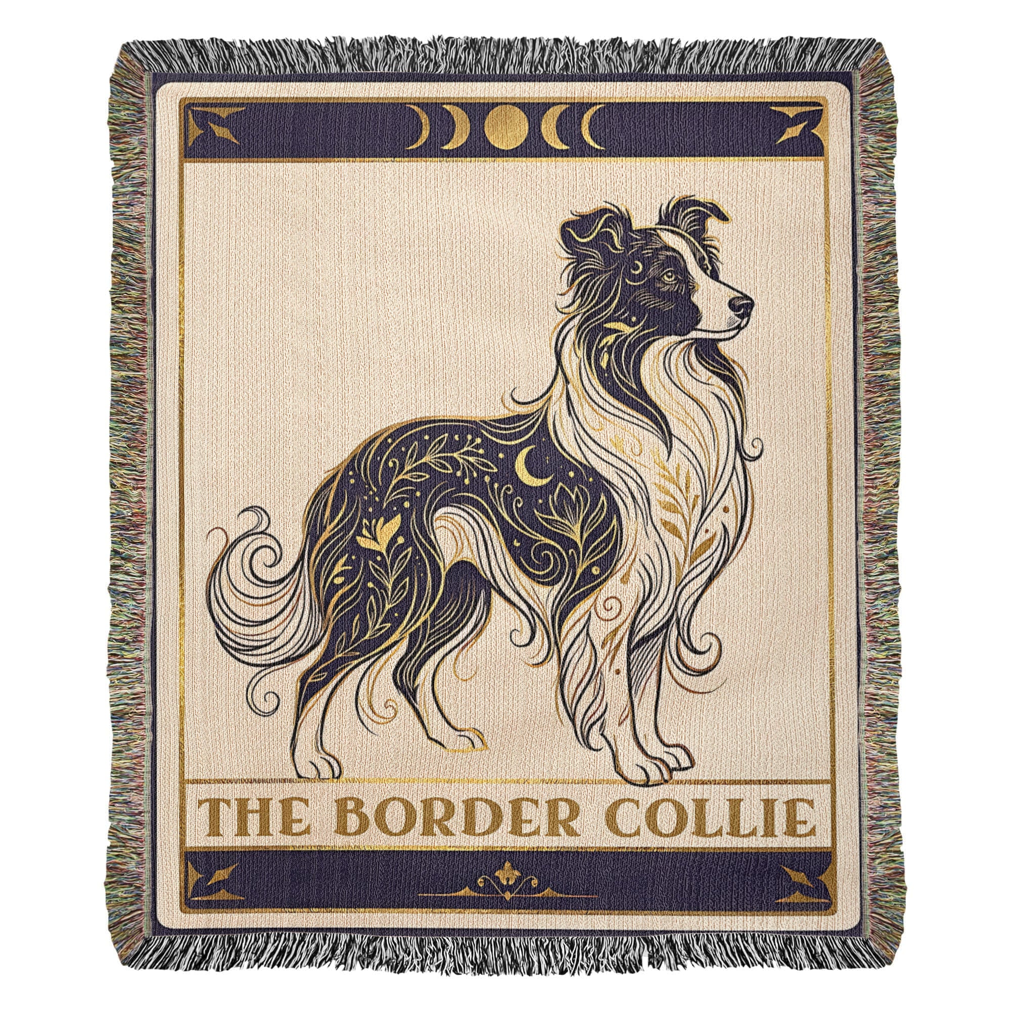 🐾 Woven Blanket Tarot Card - Border Collie Celestial