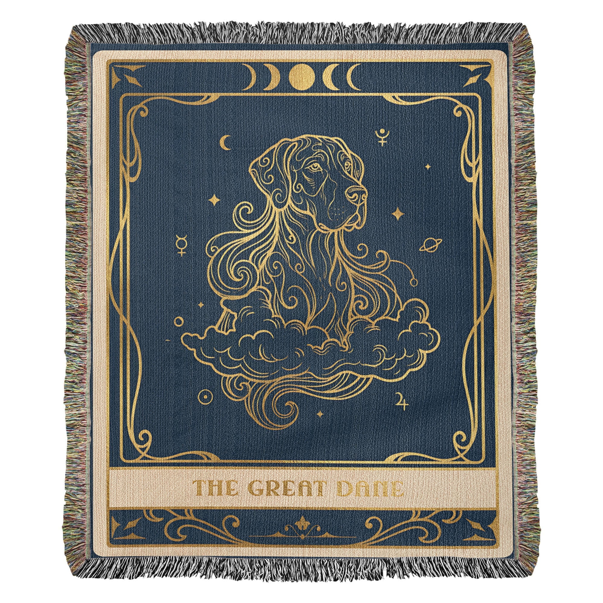 🐾 Woven Blanket Tarot Card - Great Dane Floating