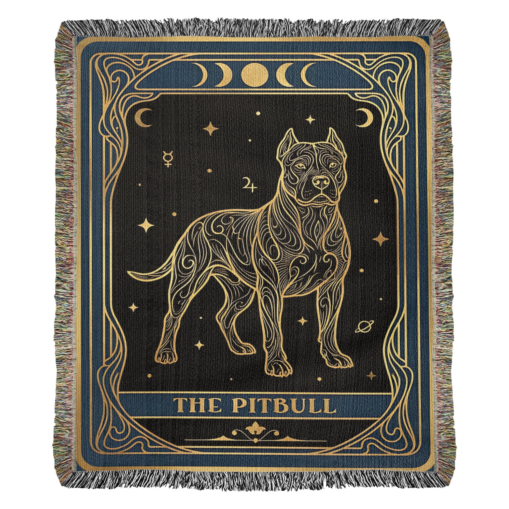 🐾 Woven blanket tarot card - Pitbull Celestial