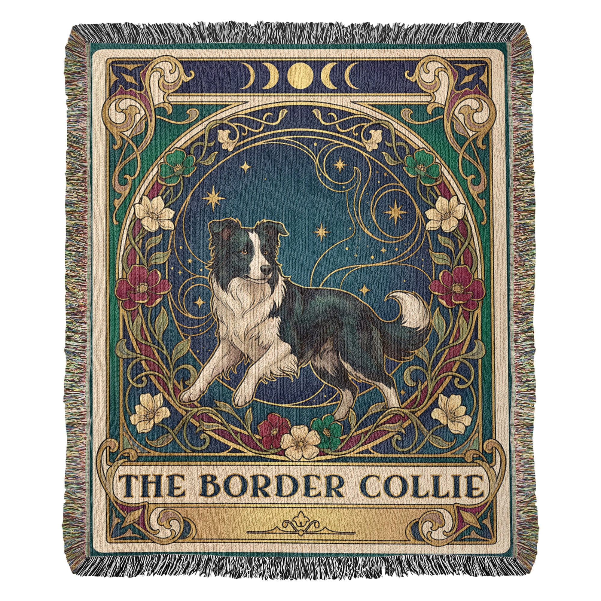 🐾 Woven Blanket Tarot Card - Border Collie