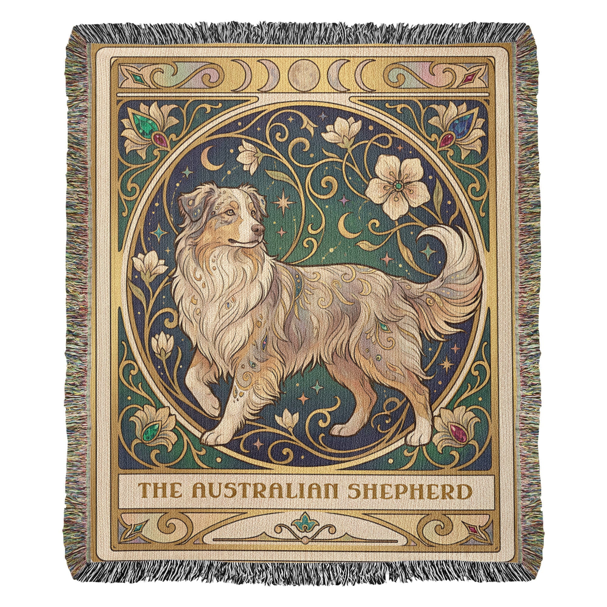 🐾 Woven Blanket Tarot Card - Australian Shepard