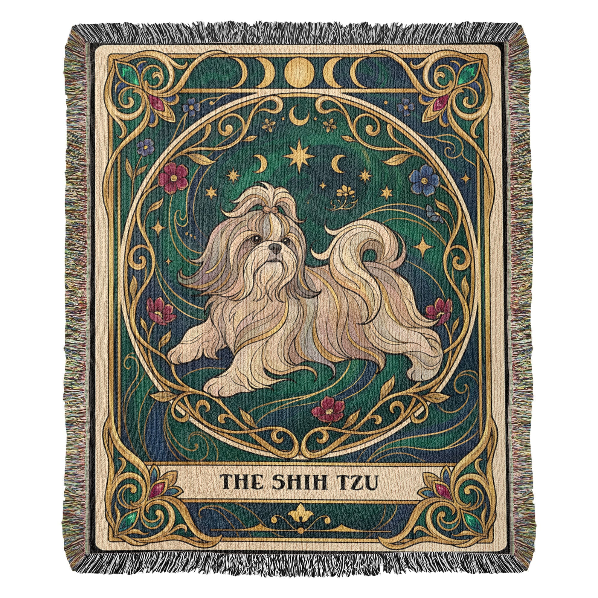 🐾 Woven Blanket Tarot Card - Shih Tzu