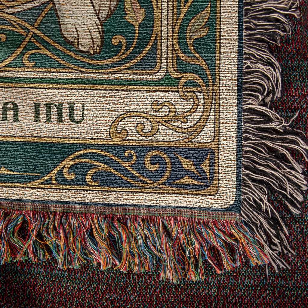 🐾 Woven Blanket Tarot Card - Shiba Imu Stained Glass