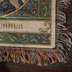 🐾 Woven Blanket Tarot Card - Chihuahua Golden Flowers