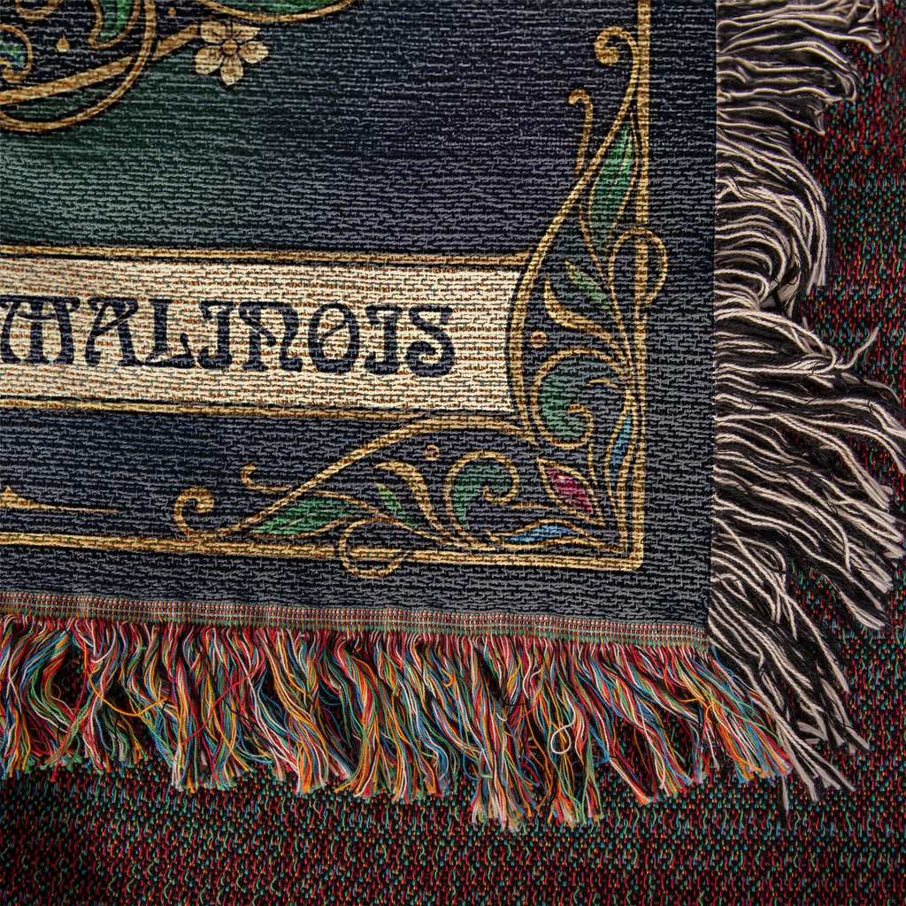 🐾 Woven Blanket Tarot Card - Belgian Malinois Emerald