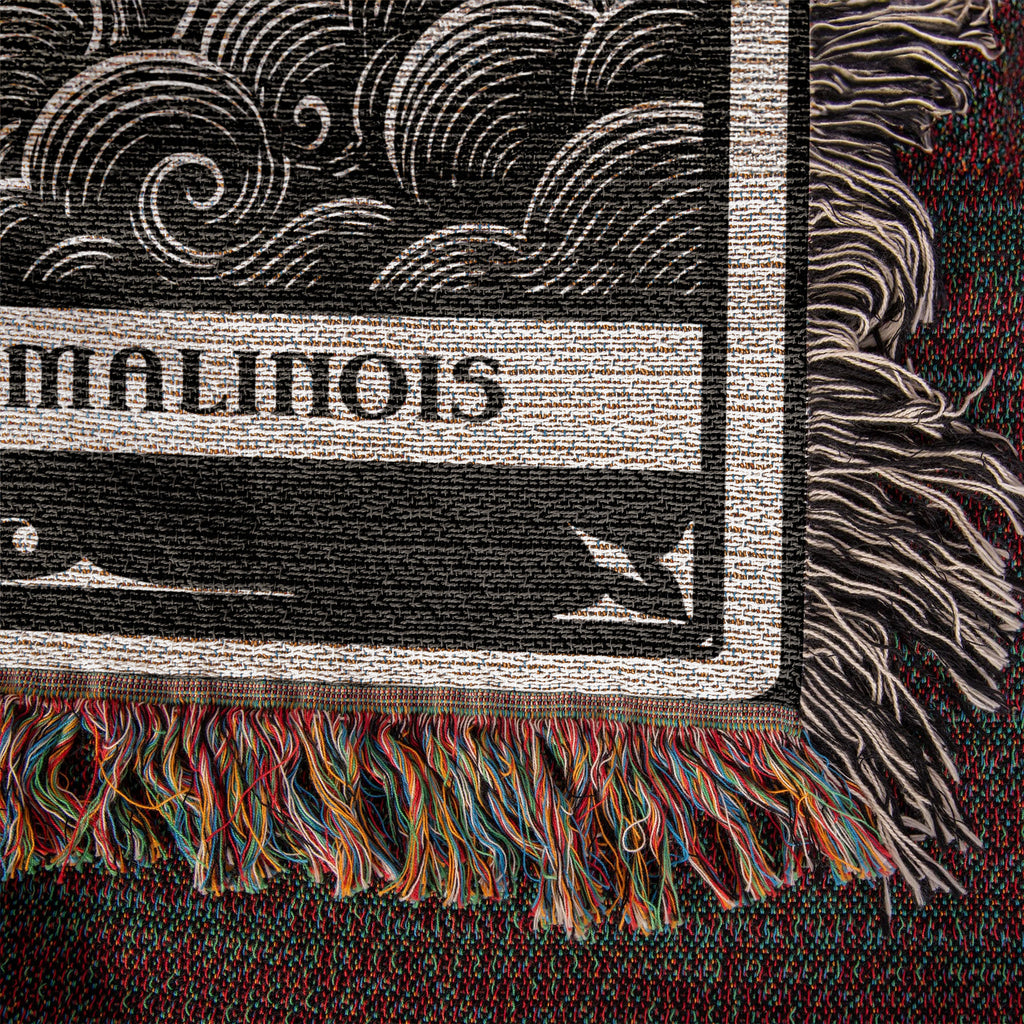 🐾 Woven Blanket Tarot Card - Belgian Malinois Black & White