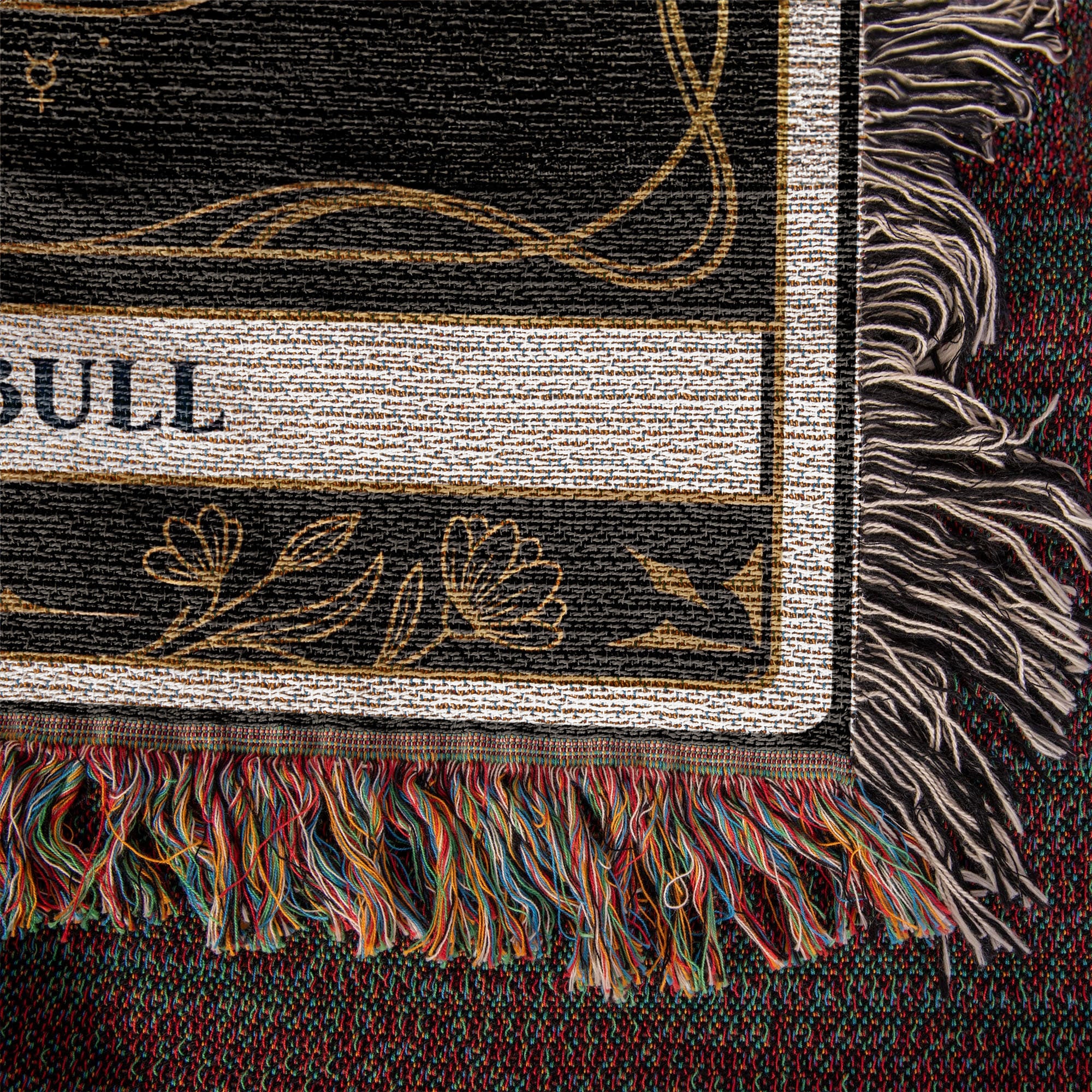 🐾 Woven Blanket Tarot Card - Pitbull Celestial Head Shot