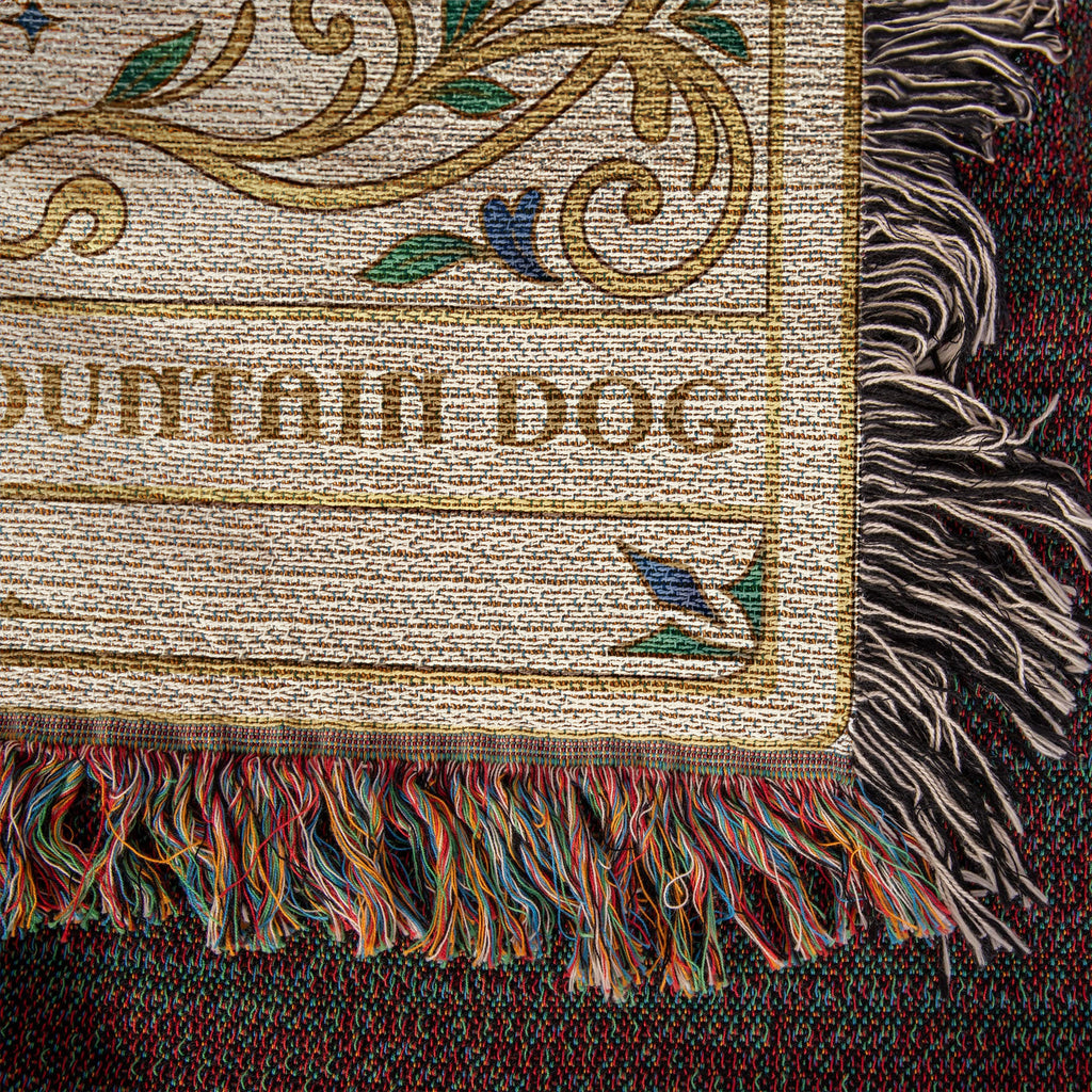 🐾 Woven Blanket Tarot Card - Bernese Mountain Dog - Flowers