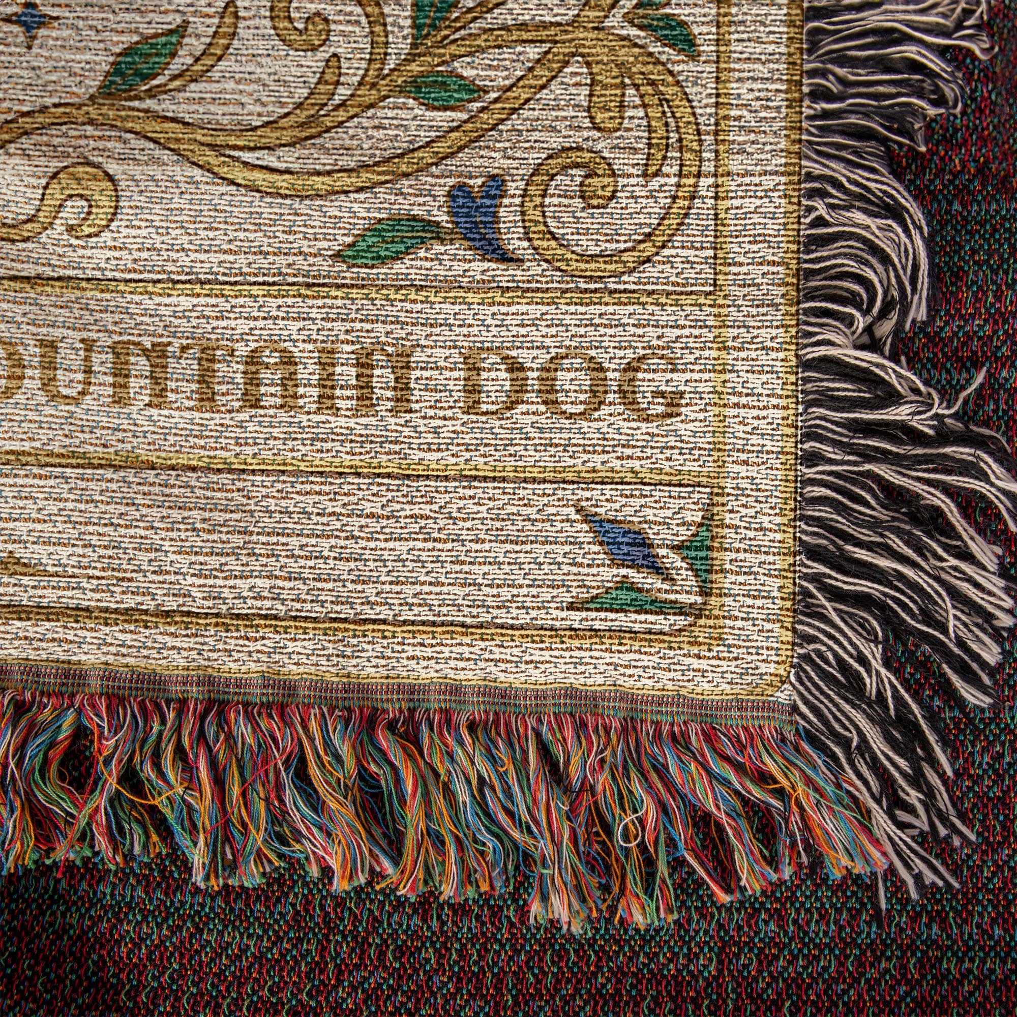 🐾 Woven Blanket Tarot Card - Bernese Mountain Dog - Flowers