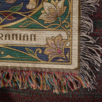 🐾 Woven Blanket Tarot Card - Pomeranian Stained Glass