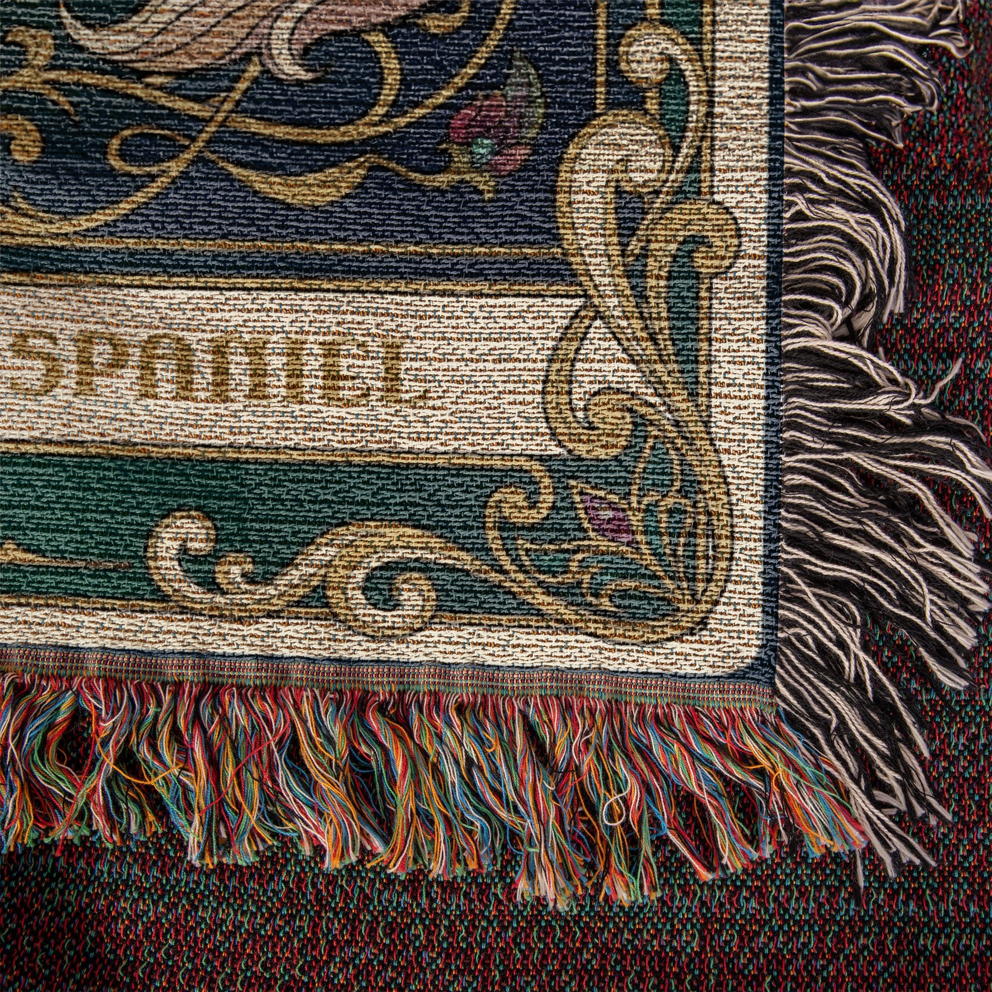 🐾 Woven Blanket Tarot Card - French Spaniel Stained glass