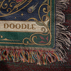 🐾 Woven Blanket Tarot Card - Golden Doodle Laying in flowers