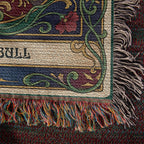 🐾 Woven Blanket Tarot Card - Pitbull laying with flowers