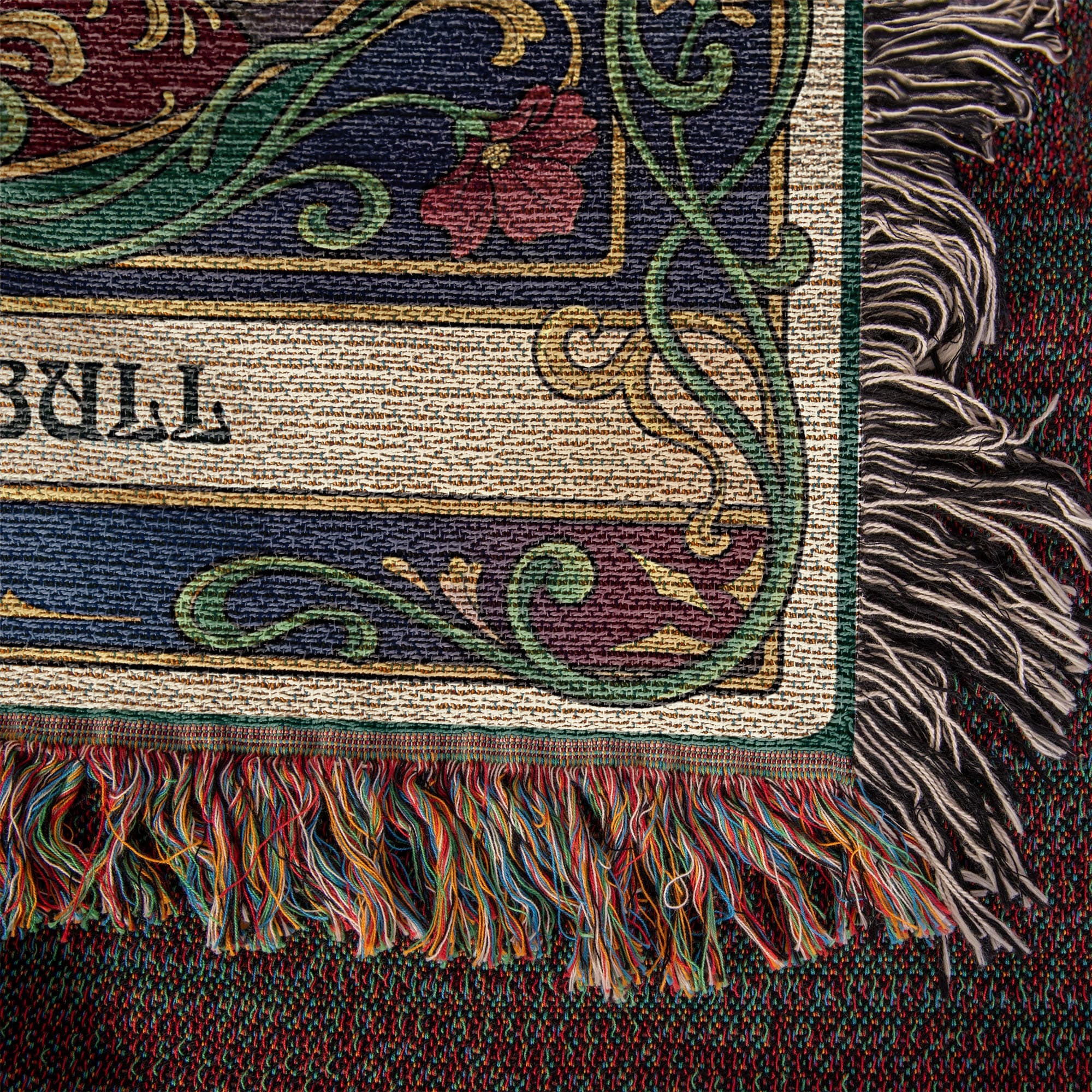 🐾 Woven Blanket Tarot Card - Pitbull laying with flowers