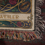 🐾 Woven Blanket Tarot Card - Rottweiler Roses
