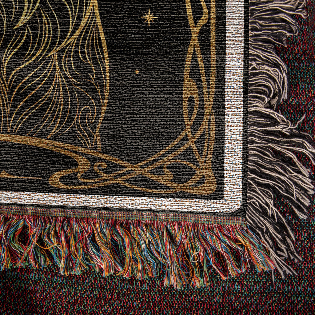 🐾 Woven blanket tarot card - Labrador Retriever Golden Headshot