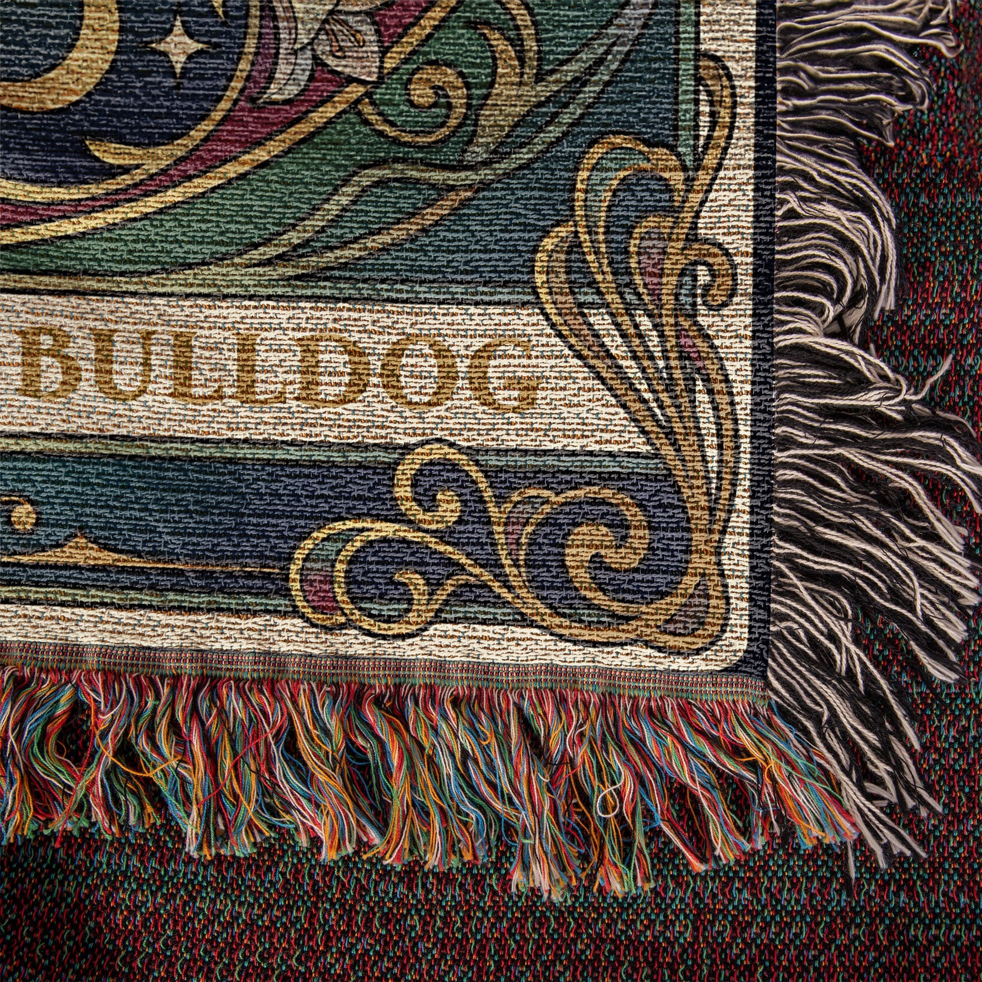 🐾 Woven Blanket Tarot Card - French bulldog Lillies