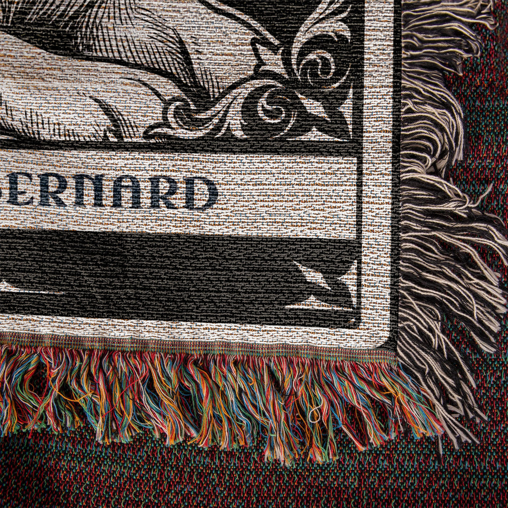 🐾 Woven Blanket Tarot Card - Saint Bernard Black & White