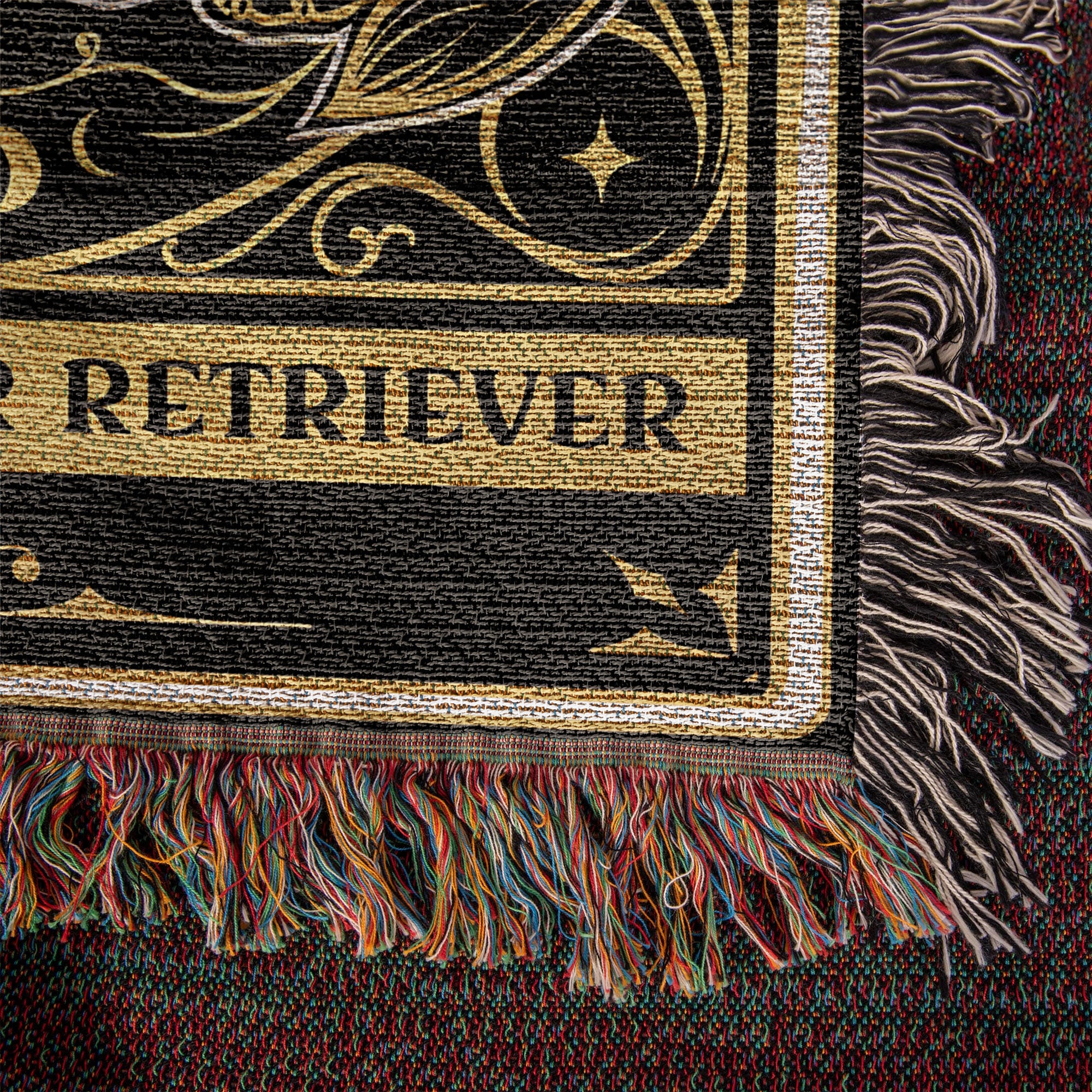 🐾 Woven Blanket tarot card - Labrador Retriever Gold & Black