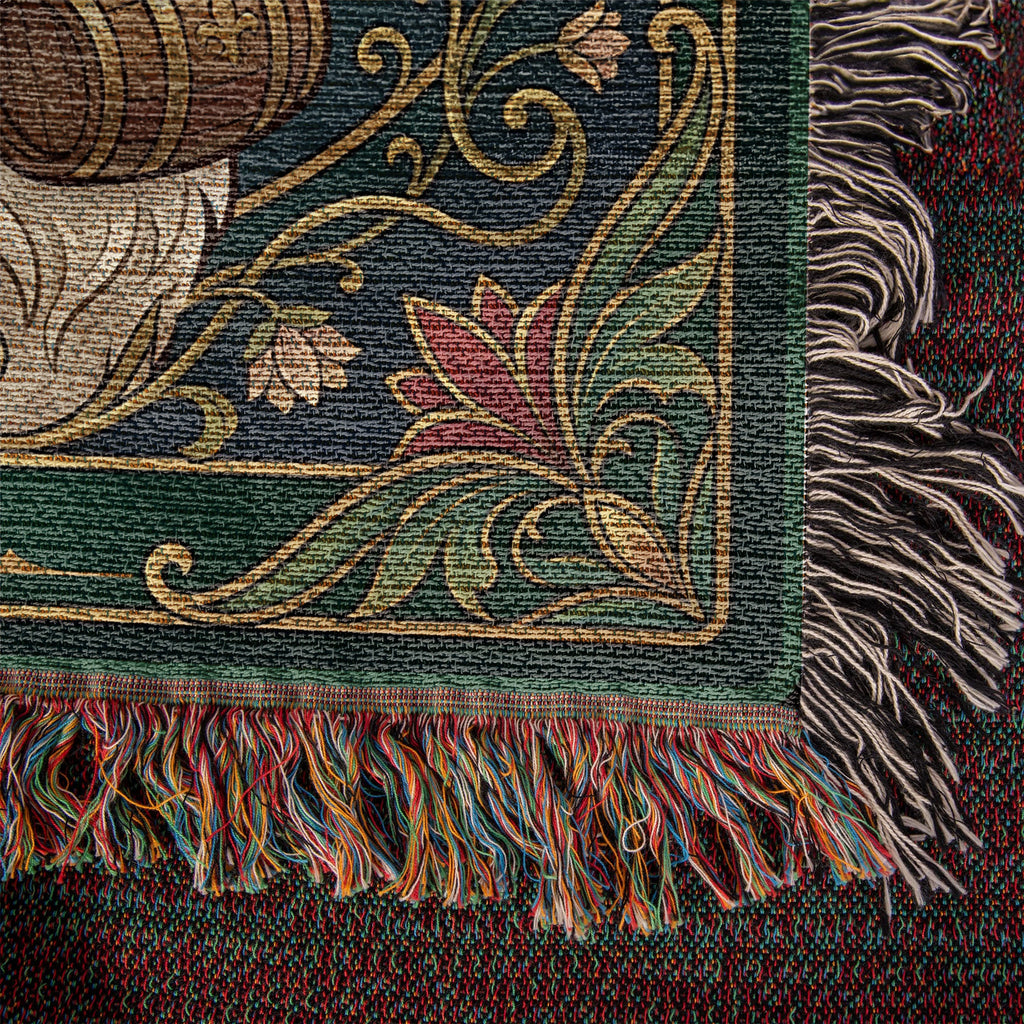 🐾 Woven Blanket Tarot Card - Saint Bernard Green