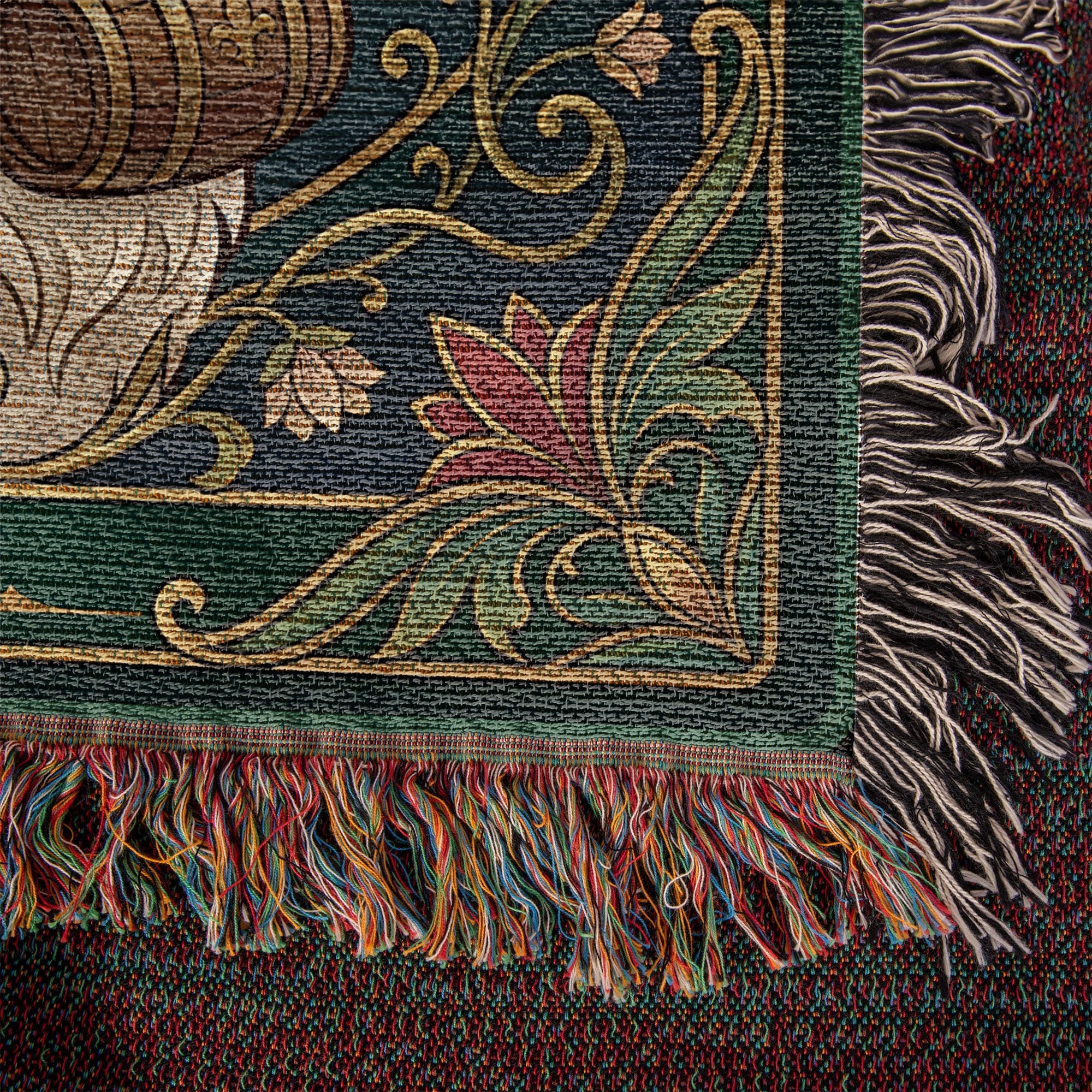 🐾 Woven Blanket Tarot Card - Saint Bernard Green