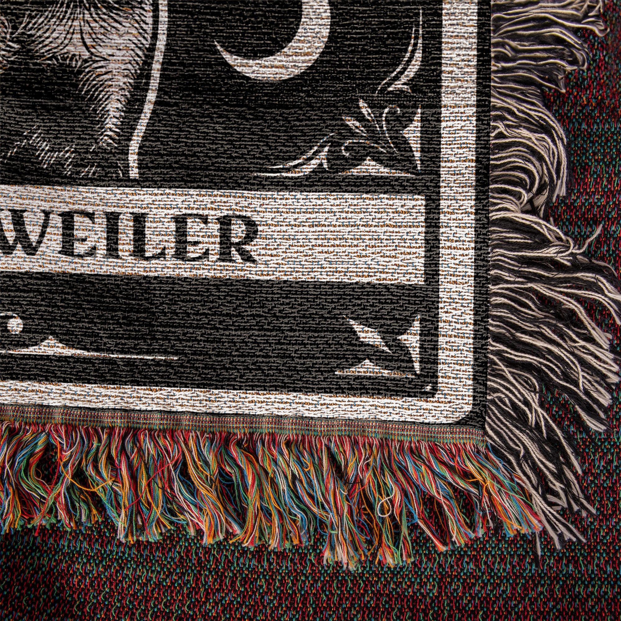 🐾 Woven Blanket Tarot Card - Rottweiler B&W