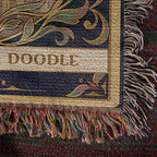 🐾 Woven Blanket Tarot Card - Golden Doodle Stained Glass