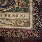 Australian Shepherd Art Nouveau Tarot Woven Blanket - Heirloom Cotton Throw