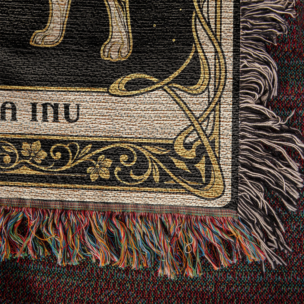 🐾 Woven Blanket Tarot Card - Shiba Imu Gold and Black