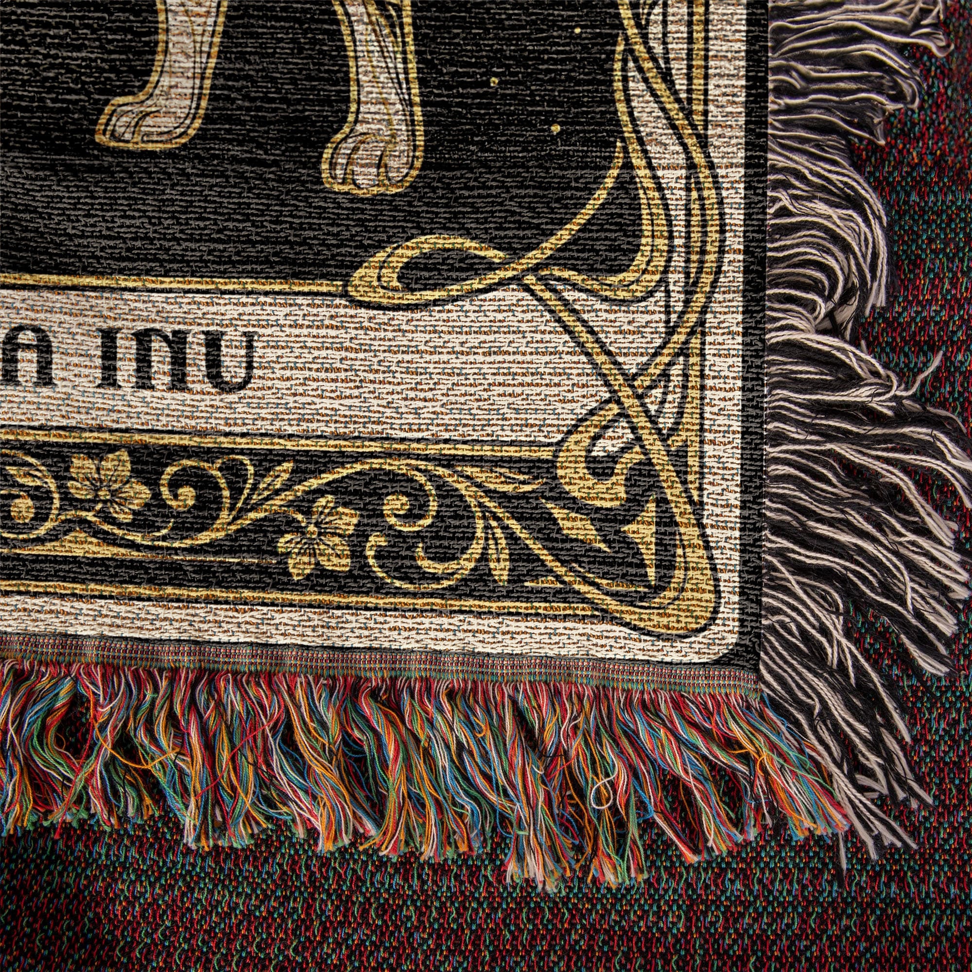 🐾 Woven Blanket Tarot Card - Shiba Imu Gold and Black