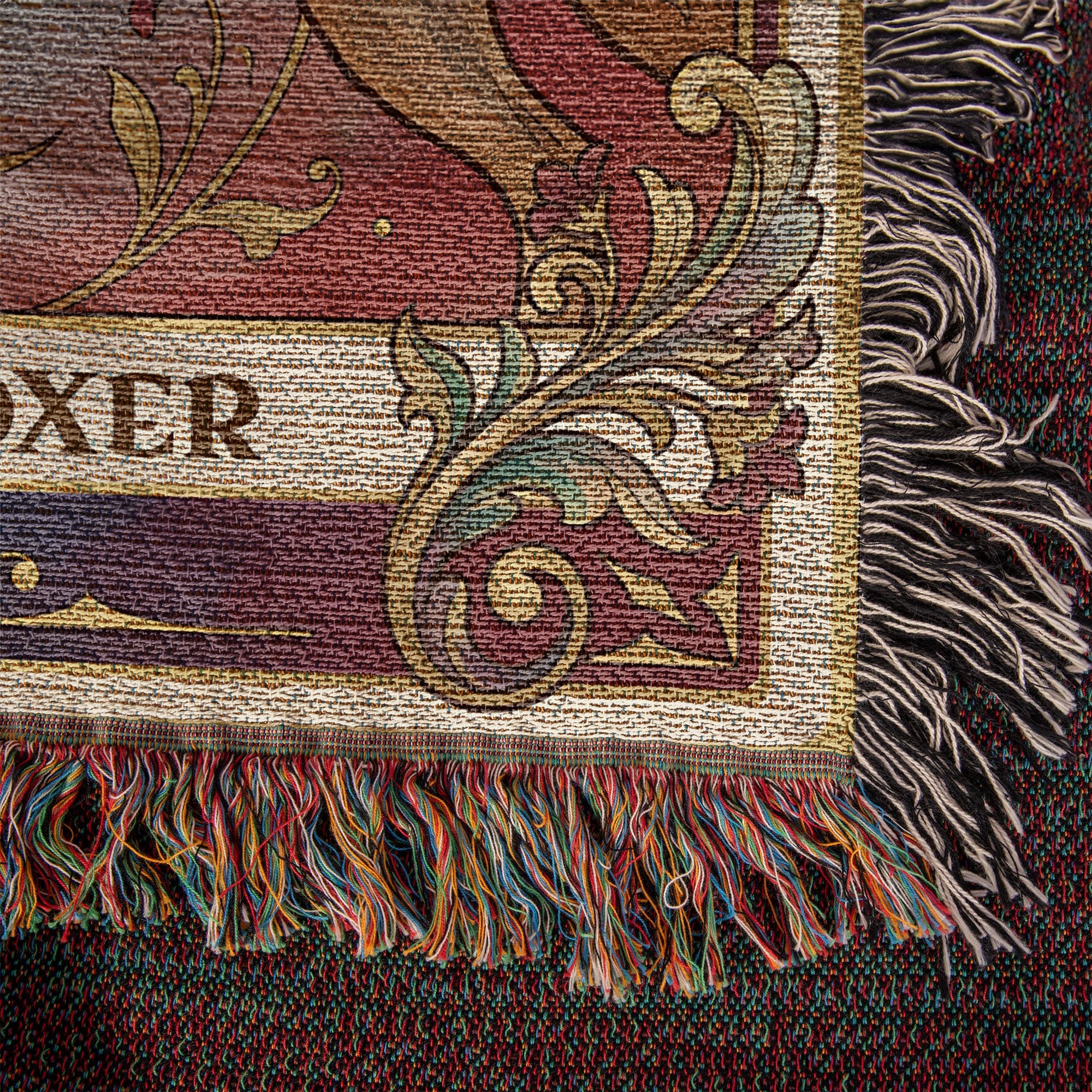 🐾 Woven Blanket Tarot Card - Boxer Rainbow