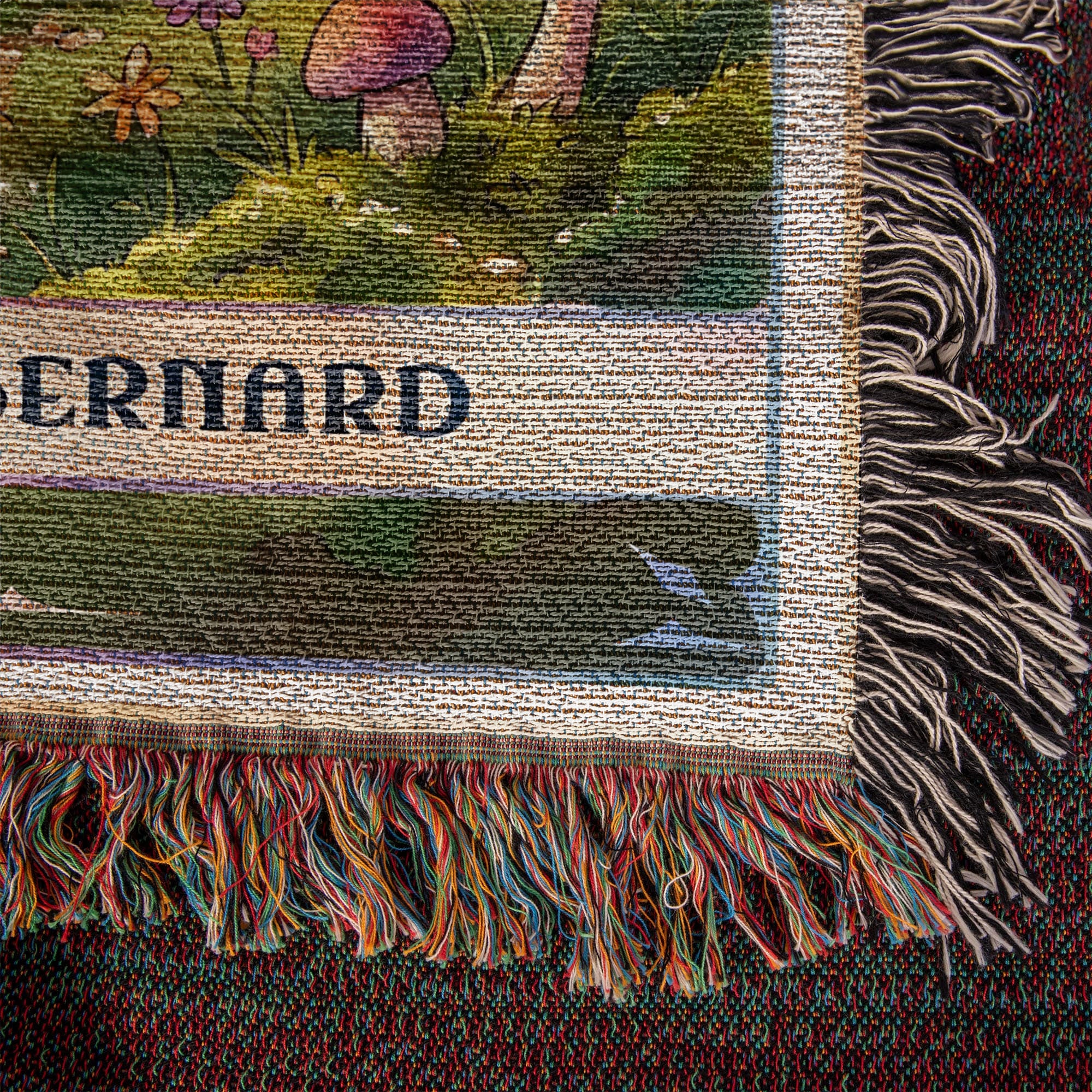 Saint Bernard Cottage Core Art Nouveau Tarot Woven Blanket - Heirloom Cotton Throw