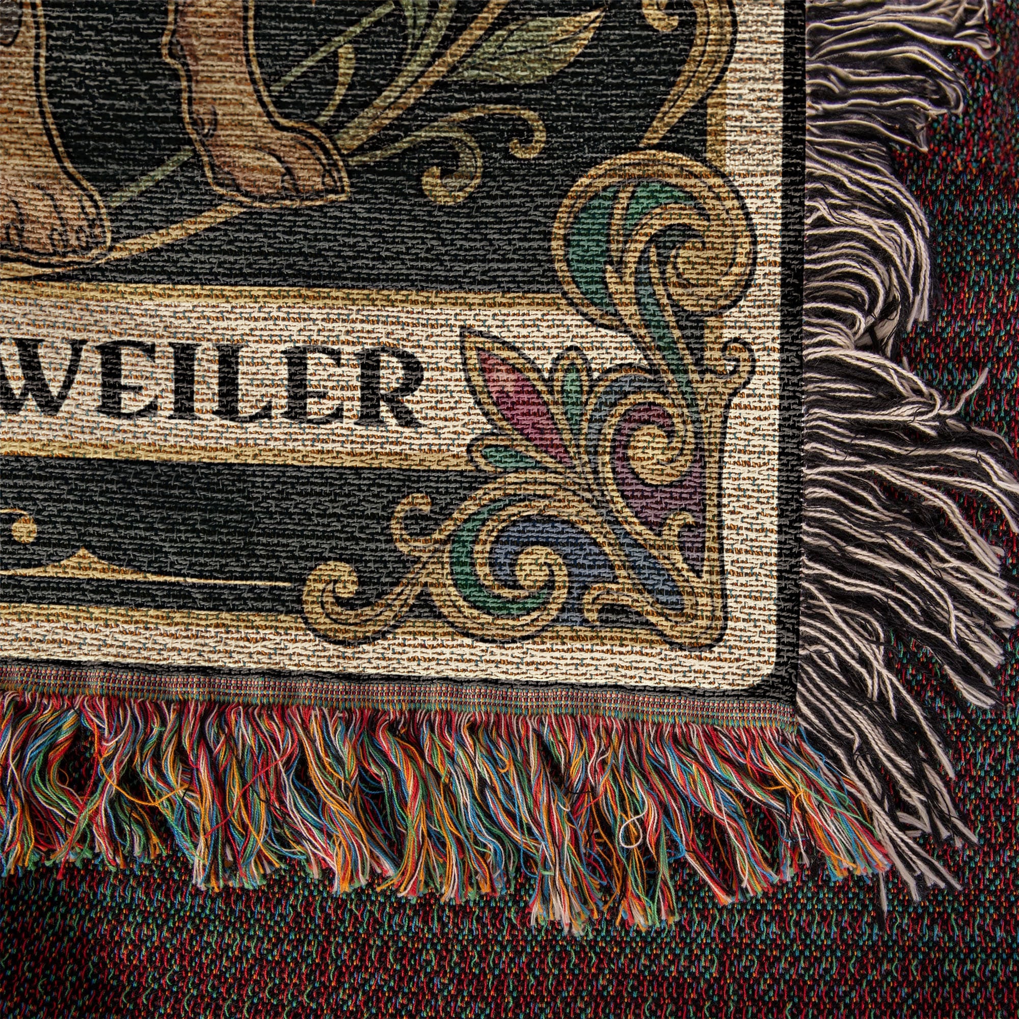 🐾 Woven Blanket Tarot Card - Rottweiler B&W II