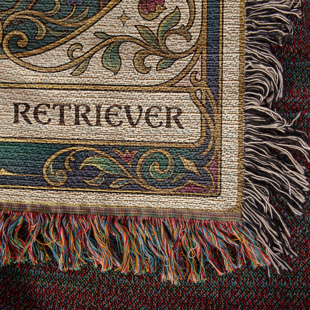 🐾 Woven Blanket Tarot Card - Labrador Retriever Green & Gold