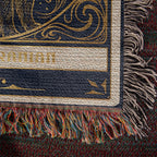 🐾 Woven Blanket Tarot Card Pomeranian Gold & Black