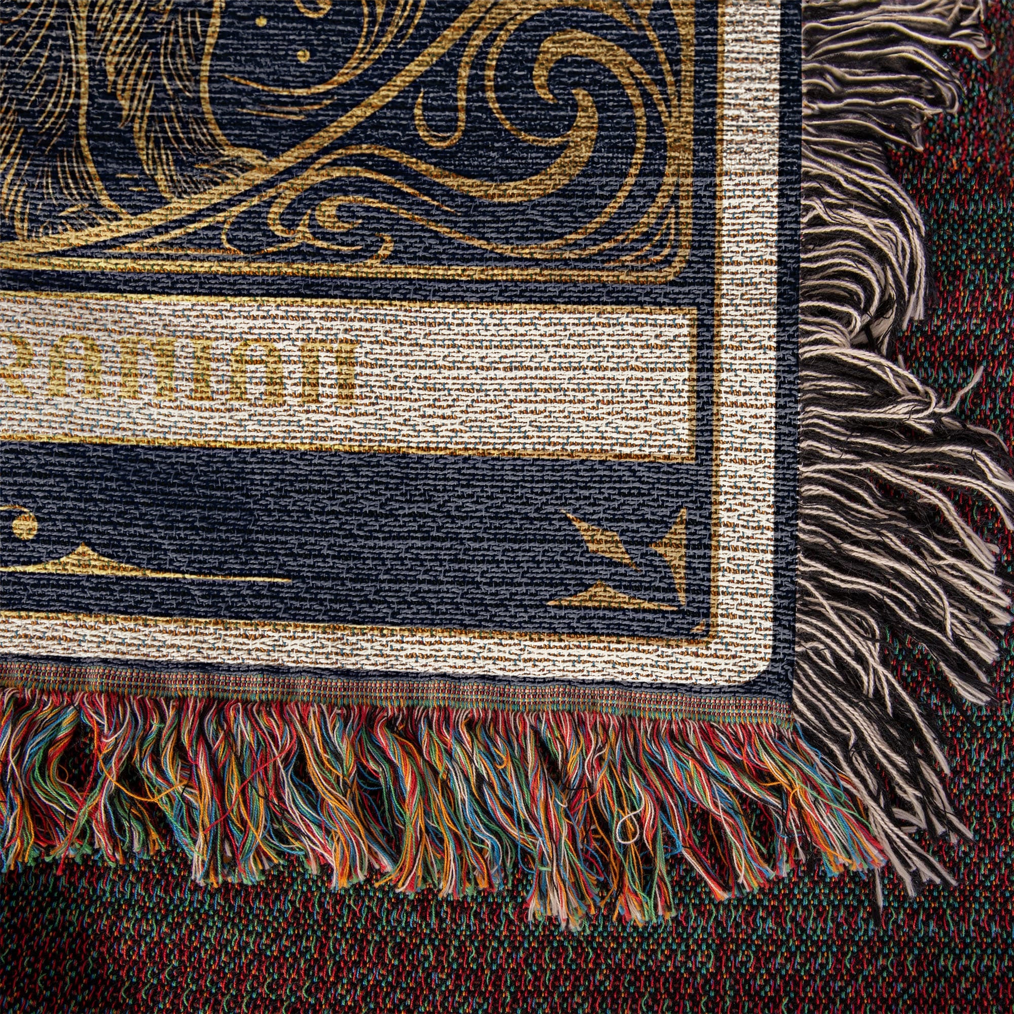 🐾 Woven Blanket Tarot Card Pomeranian Gold & Black