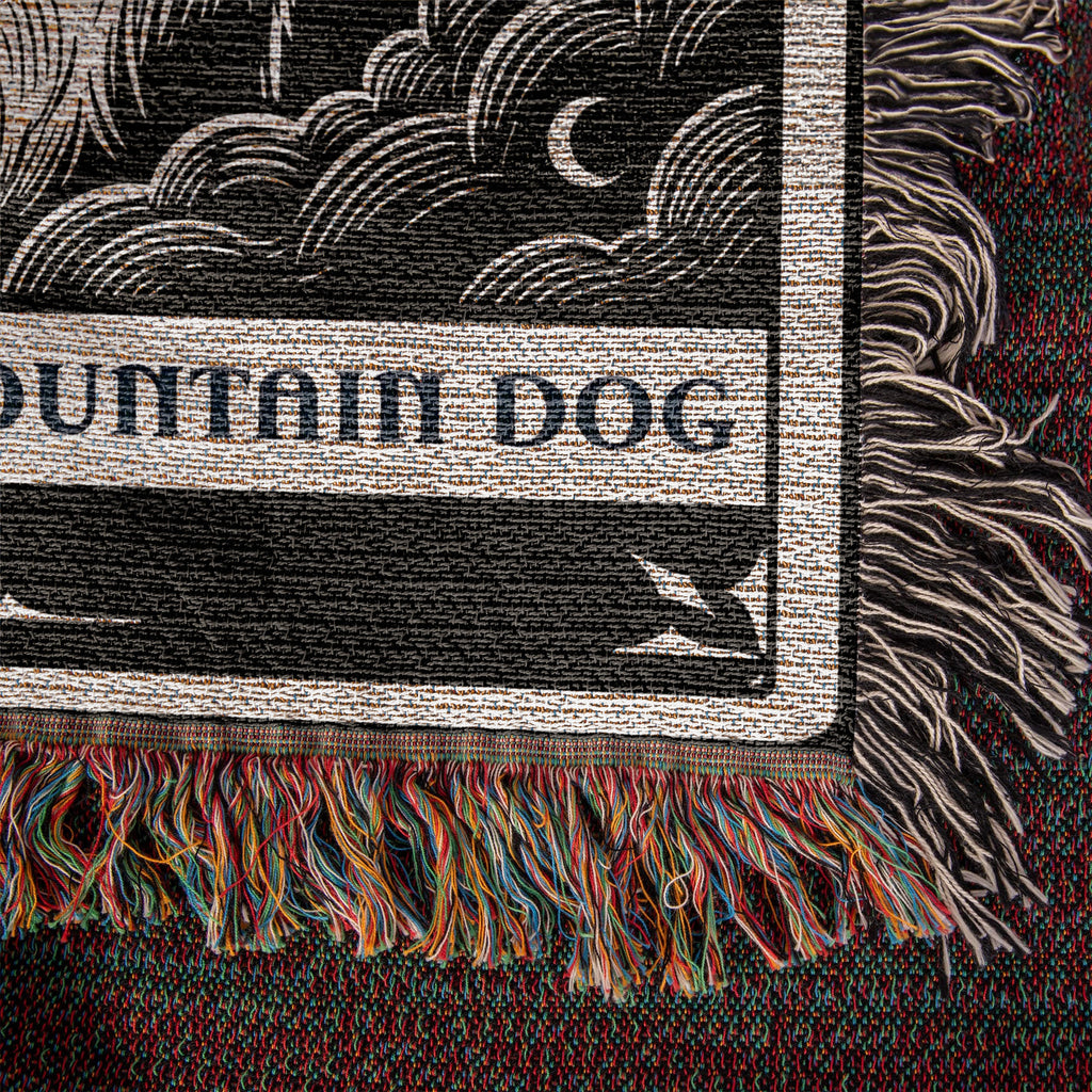 🐾 Woven Blanket Tarot Card - Bernese Mountain Dog - Black & White