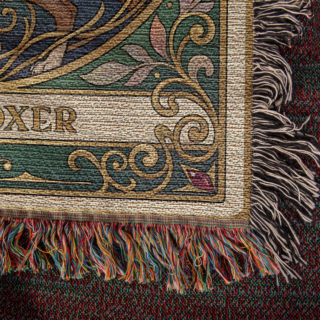 🐾 Woven Blanket Tarot Card - Boxer Jumping