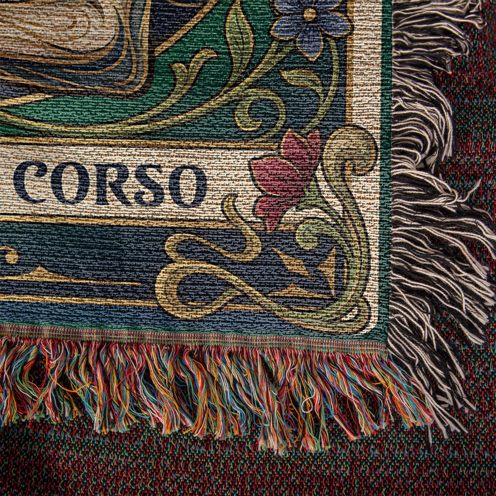 🐾 Woven Blanket Tarot Card - Cane Corso Stained Glass