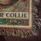 🐾 Woven Blanket Tarot Card - Border Collie Green & Gold