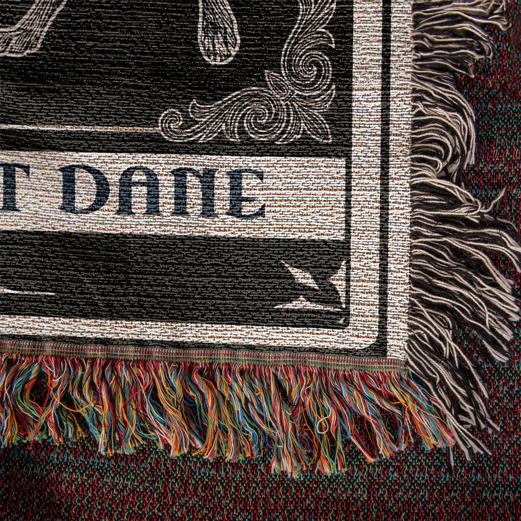 🐾 Woven Blanket Tarot Card - Great Dane Black and White
