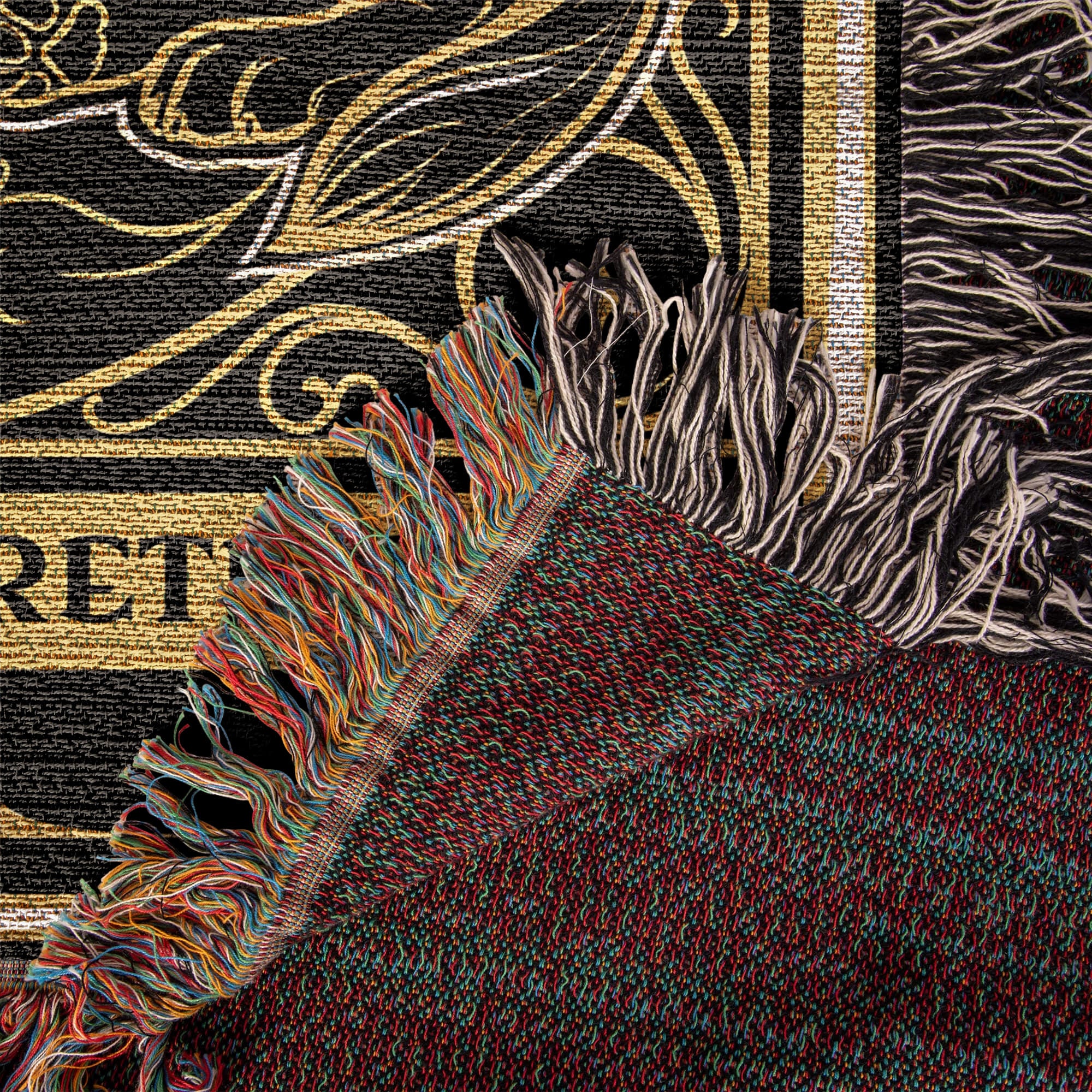 🐾 Woven Blanket tarot card - Labrador Retriever Gold & Black