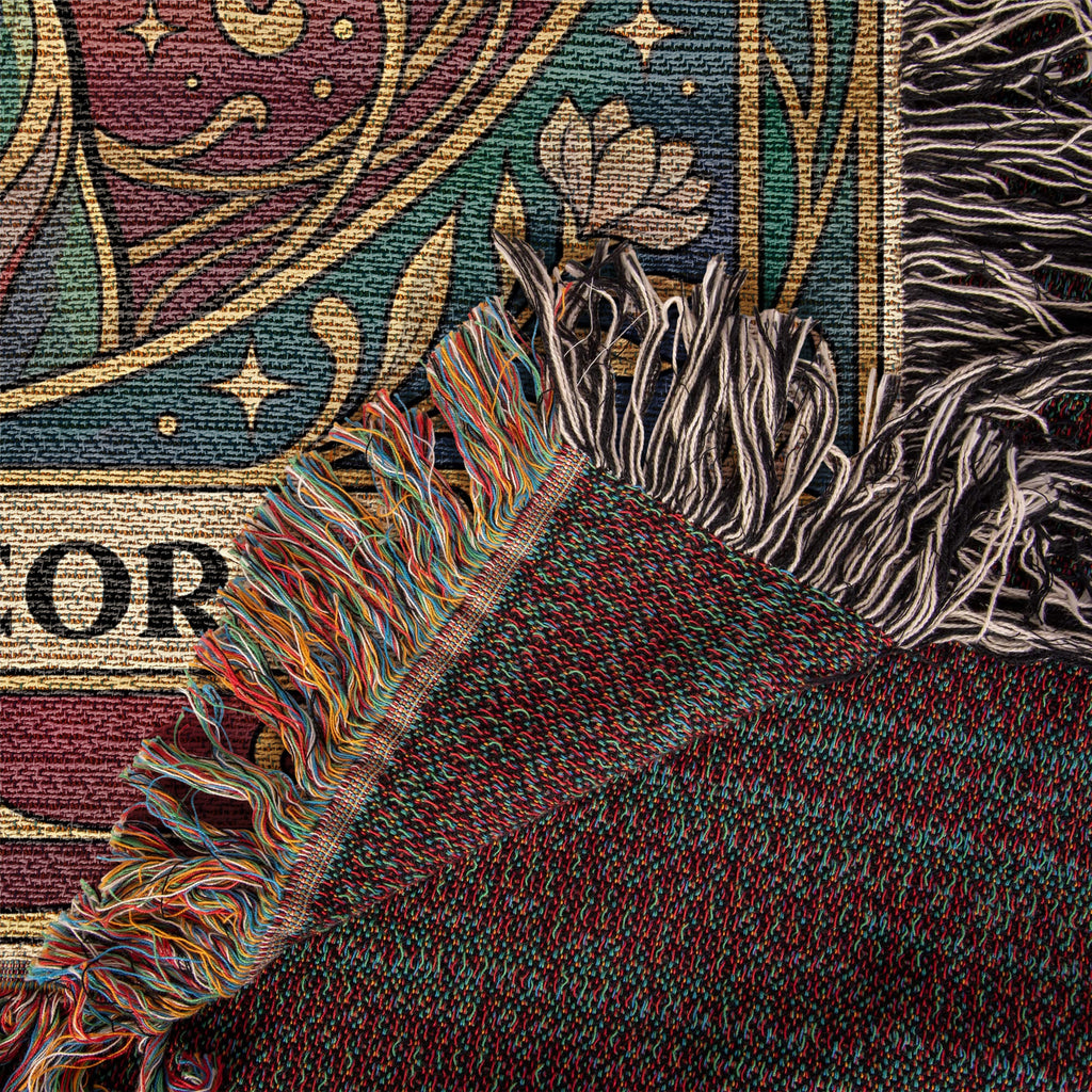 🐾 Woven Blanket Tarot - Cane Corso Gold Flowers