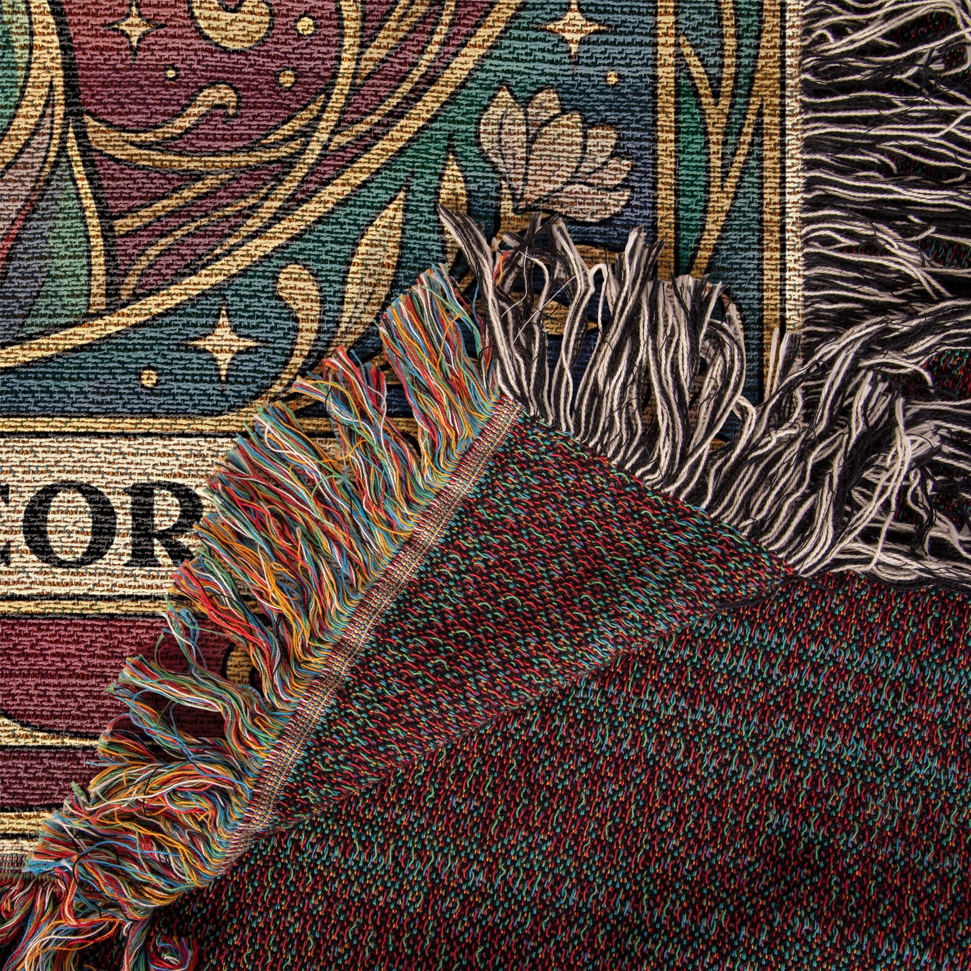 🐾 Woven Blanket Tarot - Cane Corso Gold Flowers