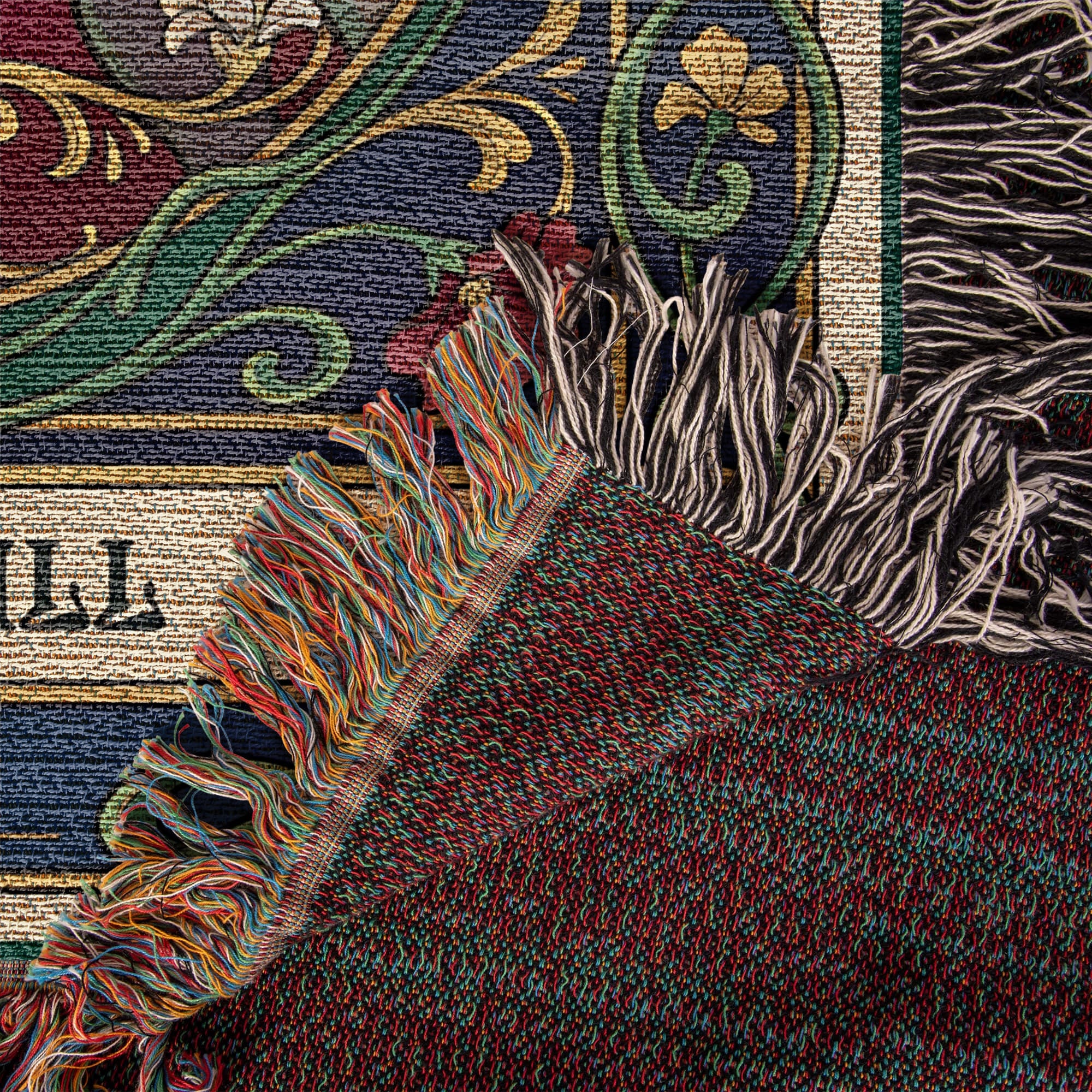 🐾 Woven Blanket Tarot Card - Pitbull laying with flowers