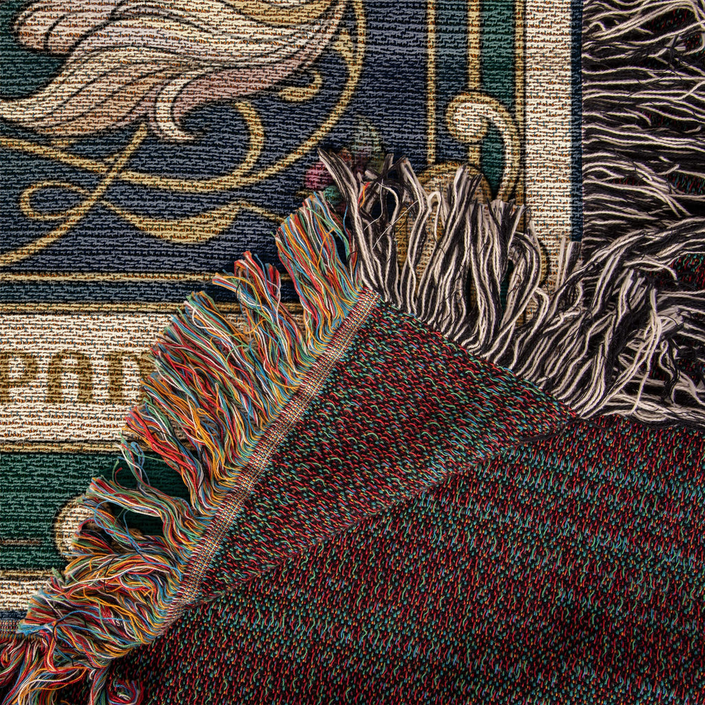 🐾 Woven Blanket Tarot Card - French Spaniel Stained glass