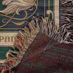 🐾 Woven Blanket Tarot Card - French Spaniel Stained glass