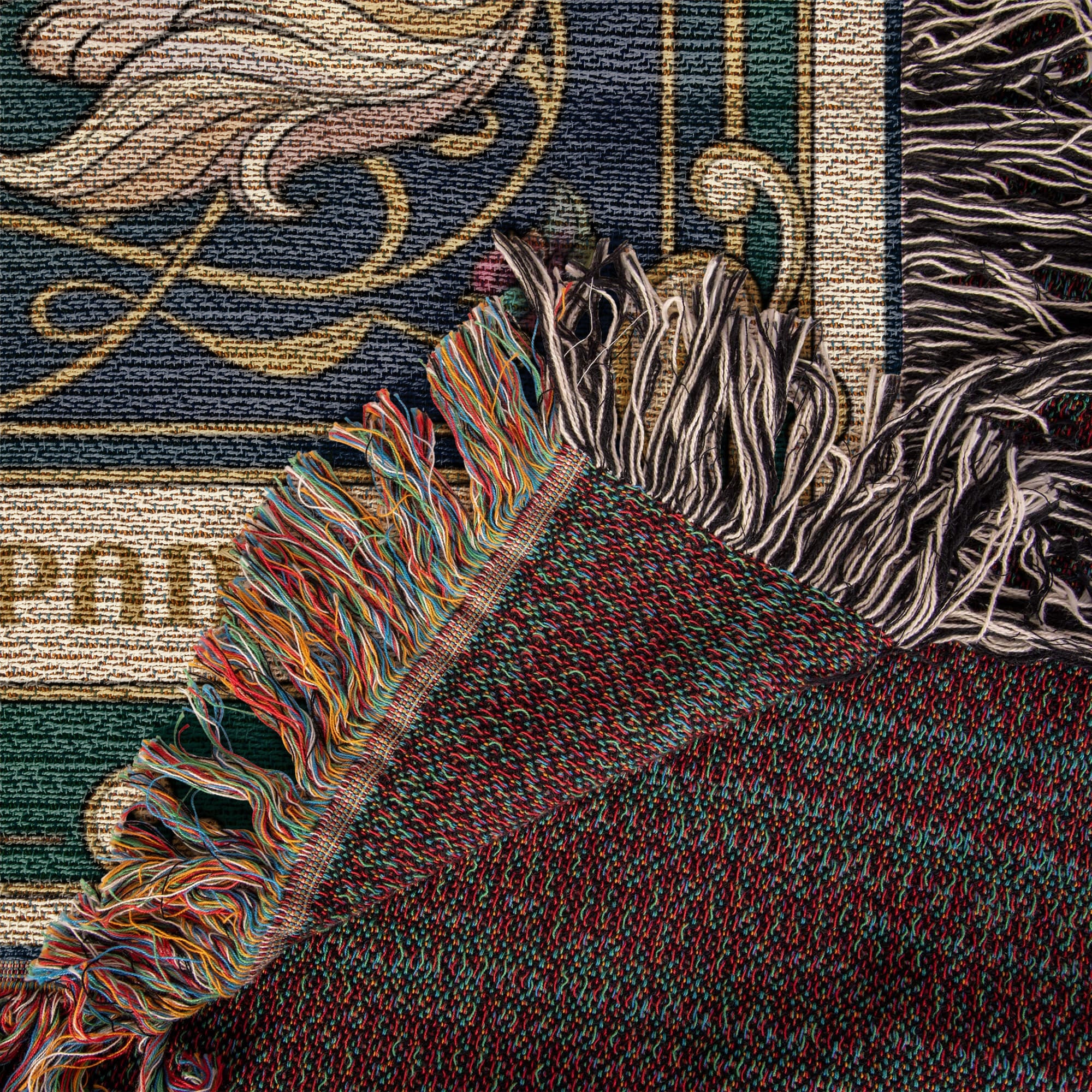 🐾 Woven Blanket Tarot Card - French Spaniel Stained glass